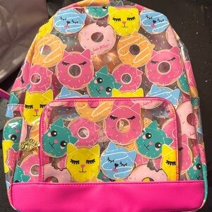 Colorful Cat and Donut Backpack